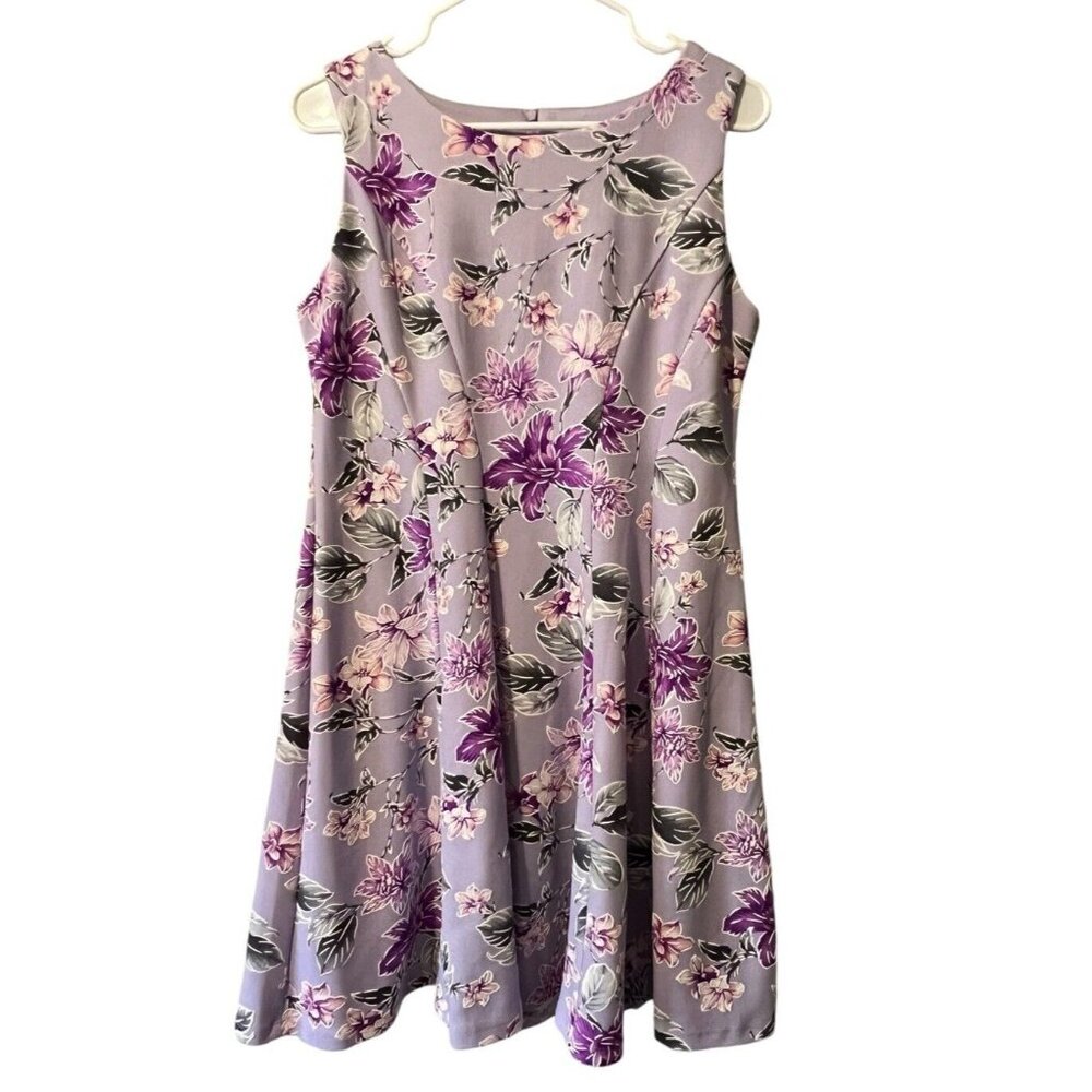Sandra Darren Fit & Flare Floral Dress Size 8p Knee Length Sleeveless Cottage